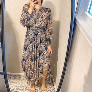 Misa Los Angeles Long Sleeve Maxi Shirt Dress